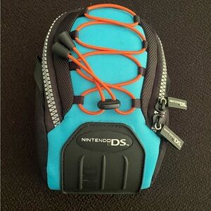 Nintendo DS Lite mini black & teal backpack carrying case